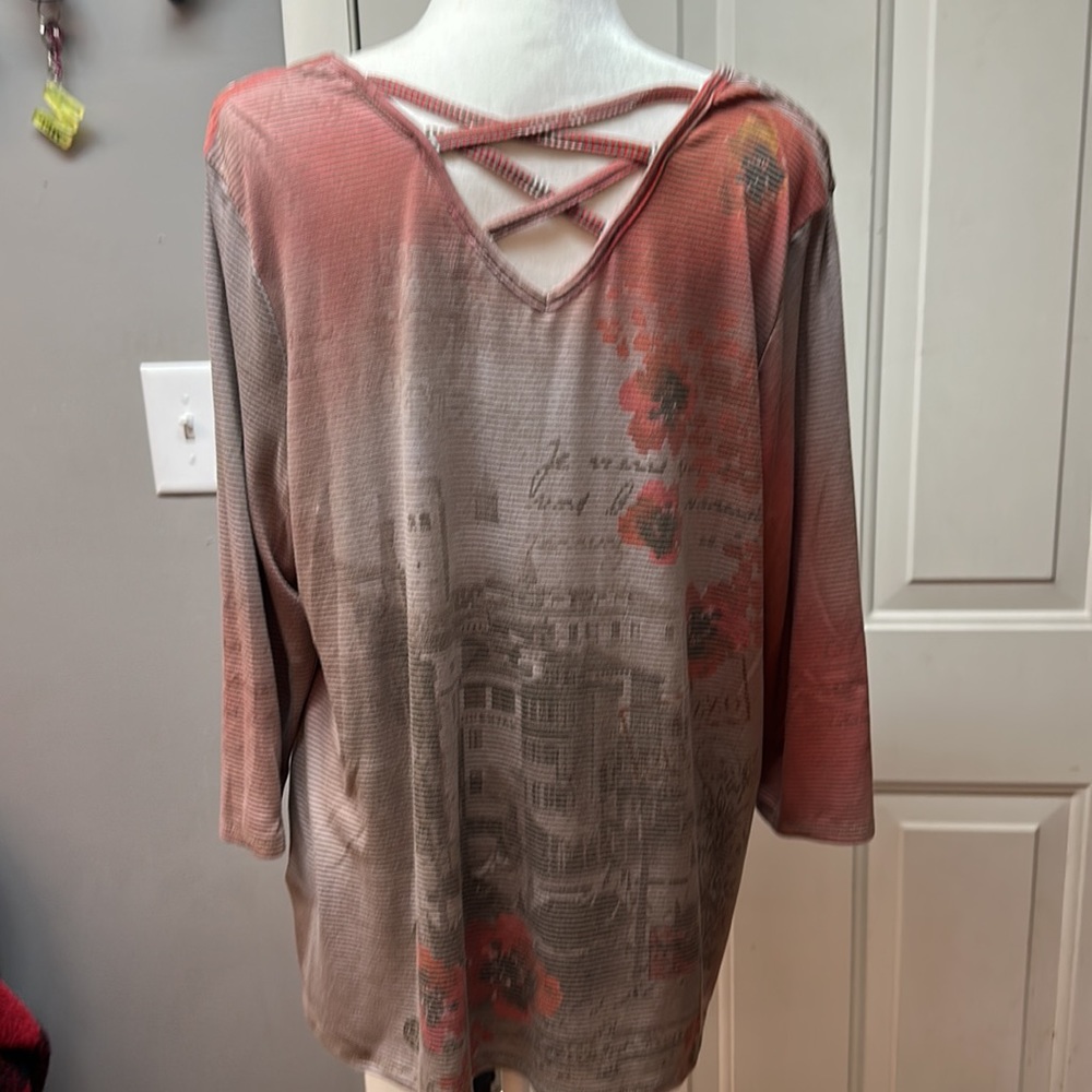 Cj banks 3/4 sleeve top, size 1x - Picture 5 of 12